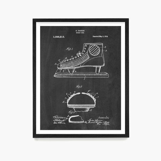 Hockey Skate Patent Poster, Ice Hockey Wall Art