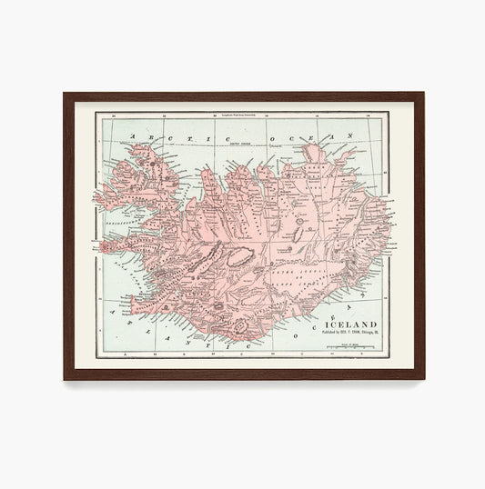 Iceland Map, Iceland Home, Map Wall Art