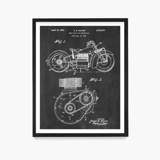 Indian Motorcycle Patent Poster, Indian Motorcycle Wall Art