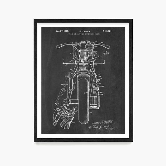 Indian Motorcycle Patent Poster, Indian Motorcycle Wall Art