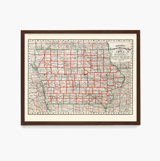 Iowa Map, Iowa Home, Map Wall Art