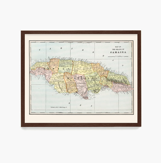 Jamaica Map, Jamaica Home, Map Wall Art