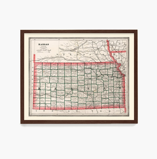 Kansas Map, Kansas Home, Map Wall Art