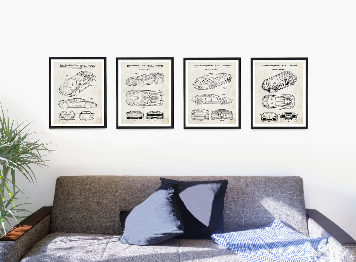 Lamborghini Car Patent Wall Art, Lamborghini Posters