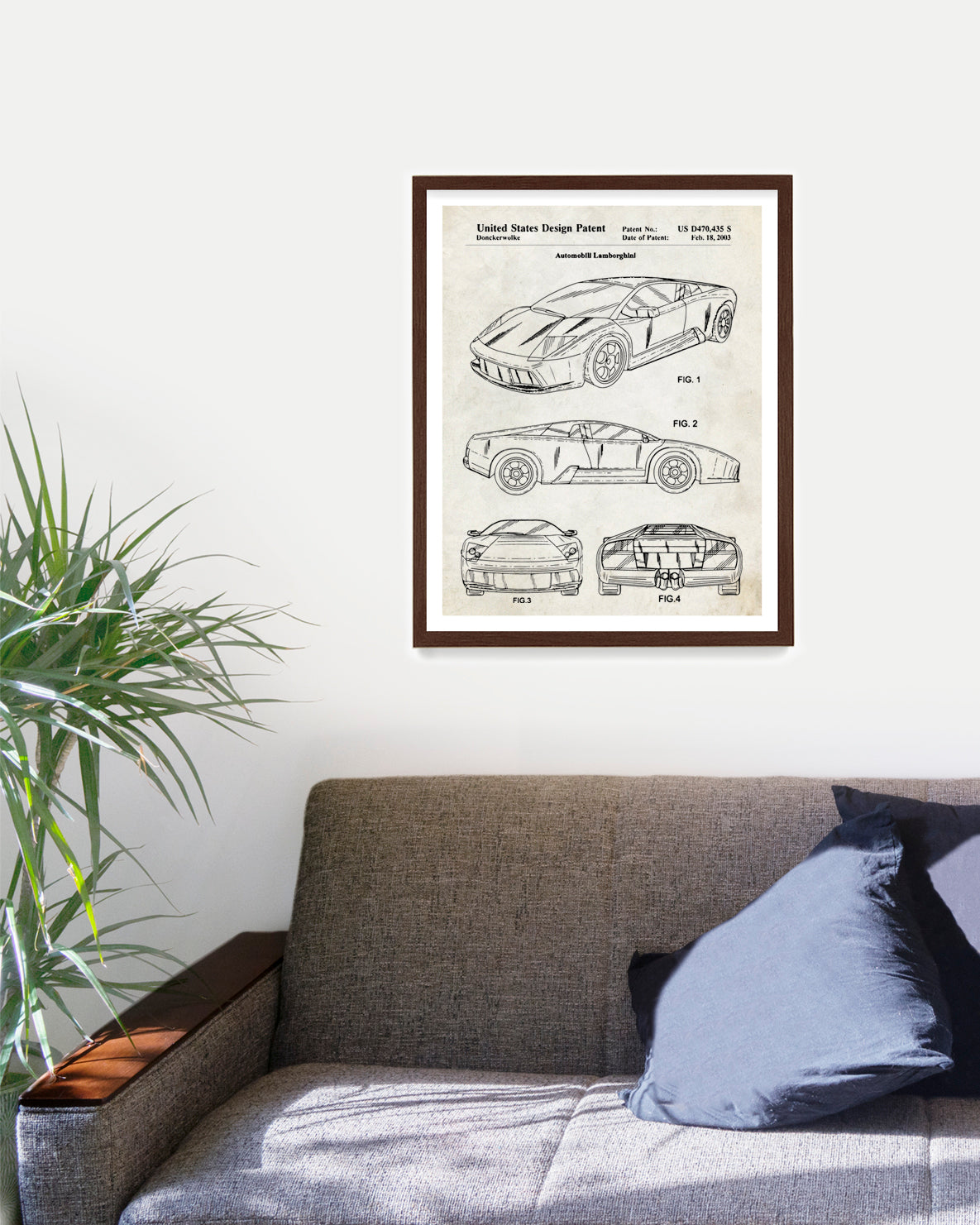 Lamborghini Patent Poster, Lamborghini Wall Art