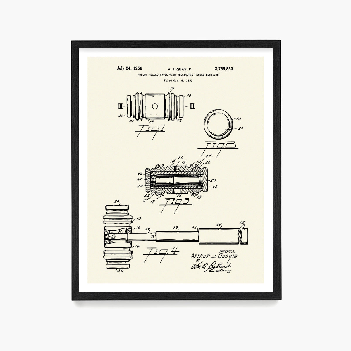 Gavel Patent Poster, Law Wall Art, Lawyer Office Decor, Judge Gift