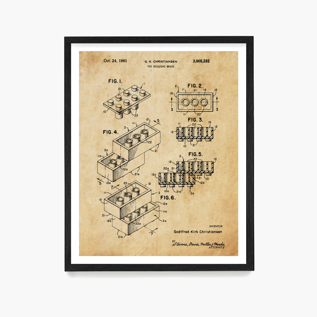 Toy Building Block Patent Poster