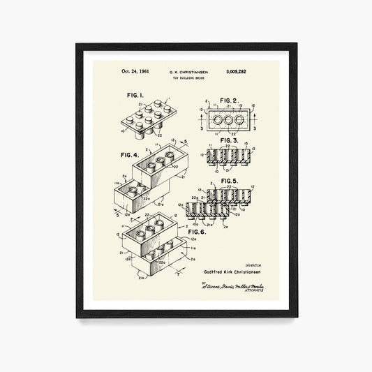 Toy Building Block Patent Poster