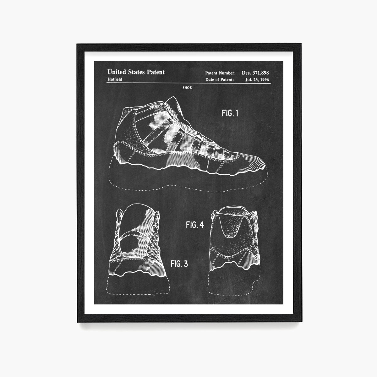 Nike Air Jordan 11 Sneaker Patent Poster, Sneaker Wall Art