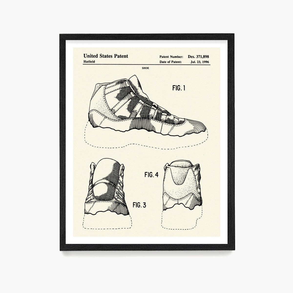 Nike Air Jordan 11 Sneaker Patent Poster, Sneaker Wall Art