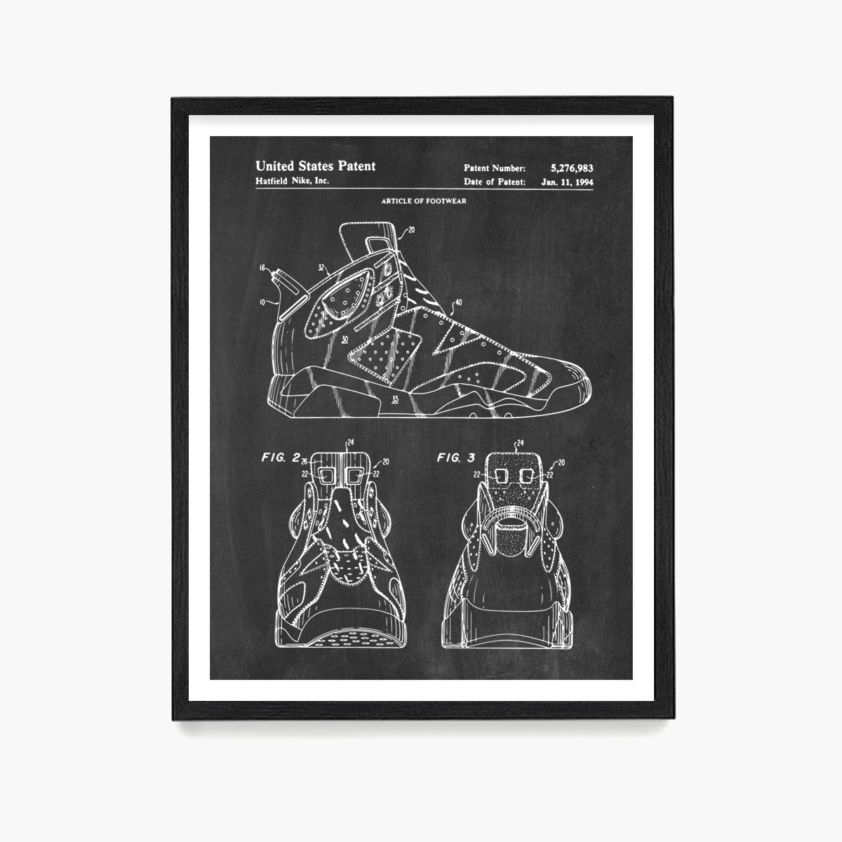 Nike Air Jordan 6 Sneaker Patent Poster, Sneaker Wall Art