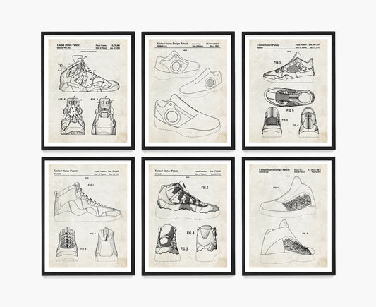 Basketball Shoe Patent Wall Art, Nike Air Jordan Patent Poster, Sneaker Poster