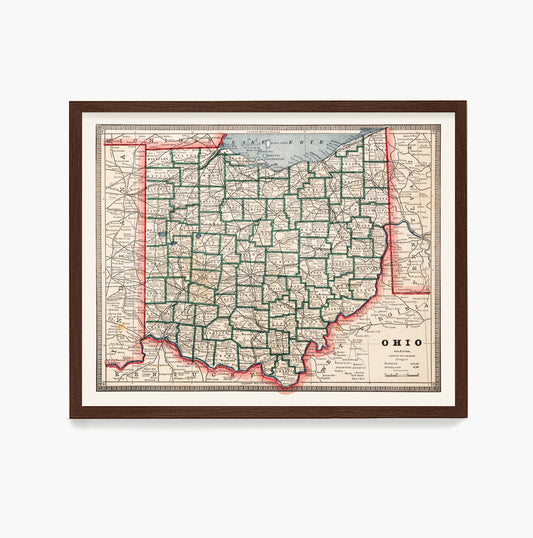 Ohio Map, Ohio Home, Cleveland Map Wall Art