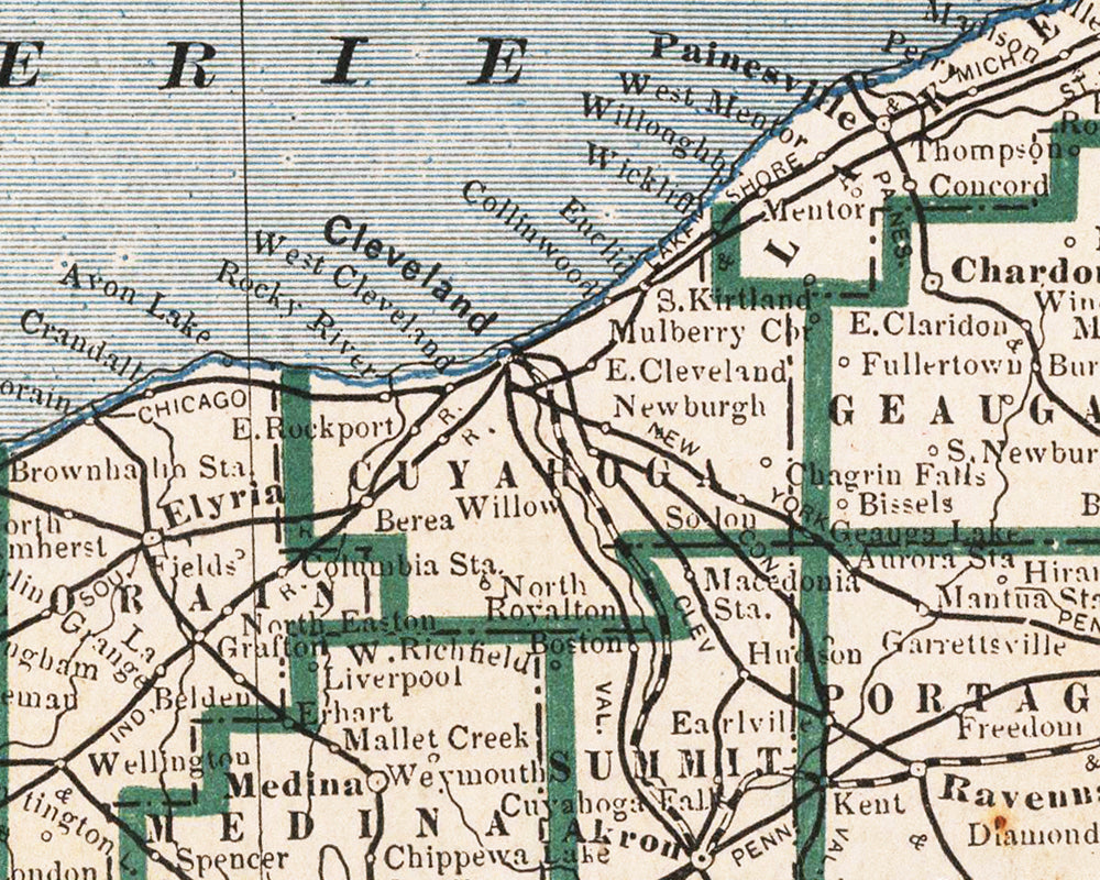 Ohio Map, Ohio Home, Cleveland Map Wall Art