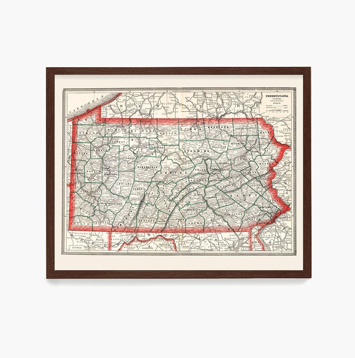Pennsylvania Map, Pennsylvania Home, Map Wall Art