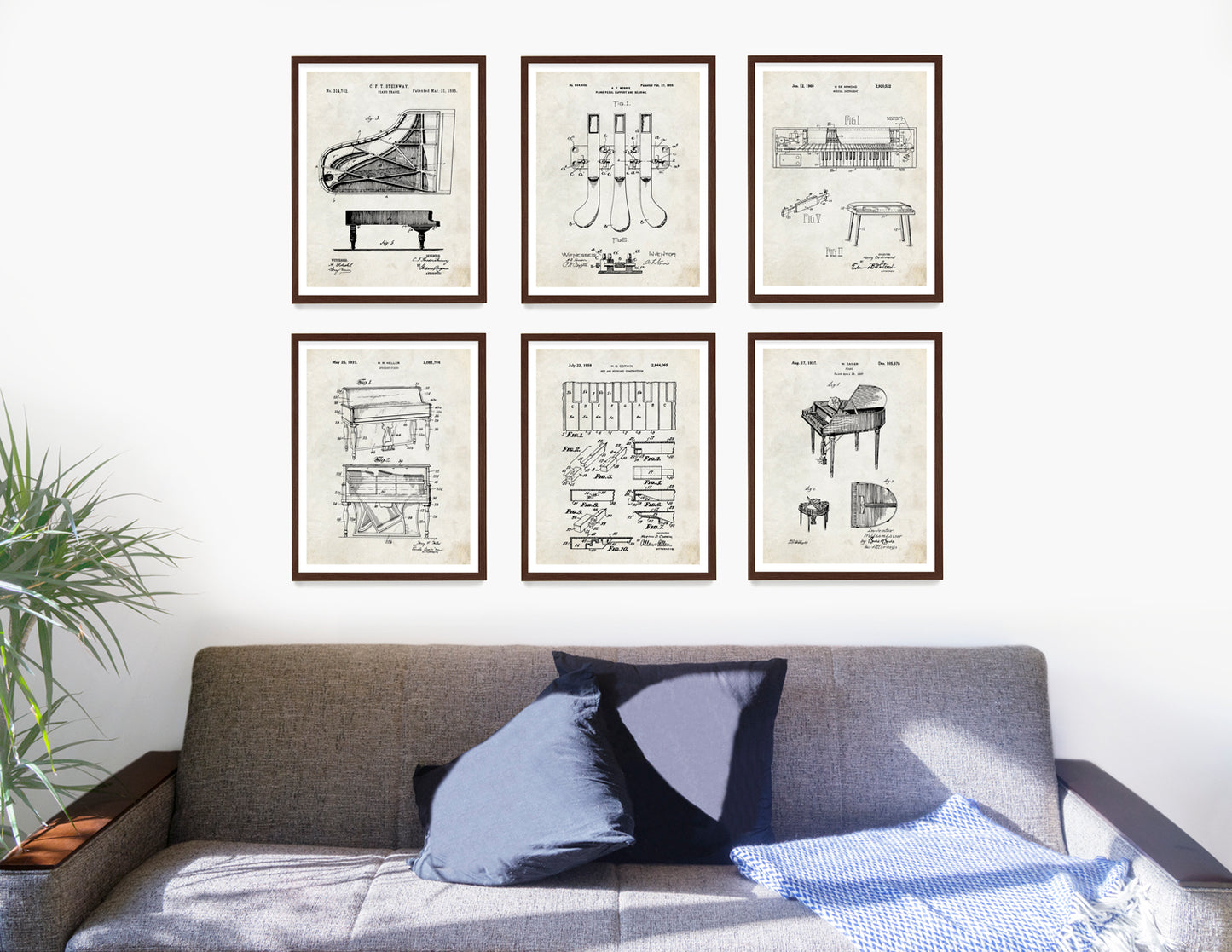 Piano Patent Wall Art, Music Poster, Steinway Piano Patent