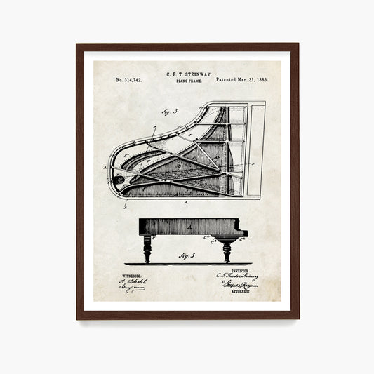 Steinway Piano Patent Poster, Music Wall Art