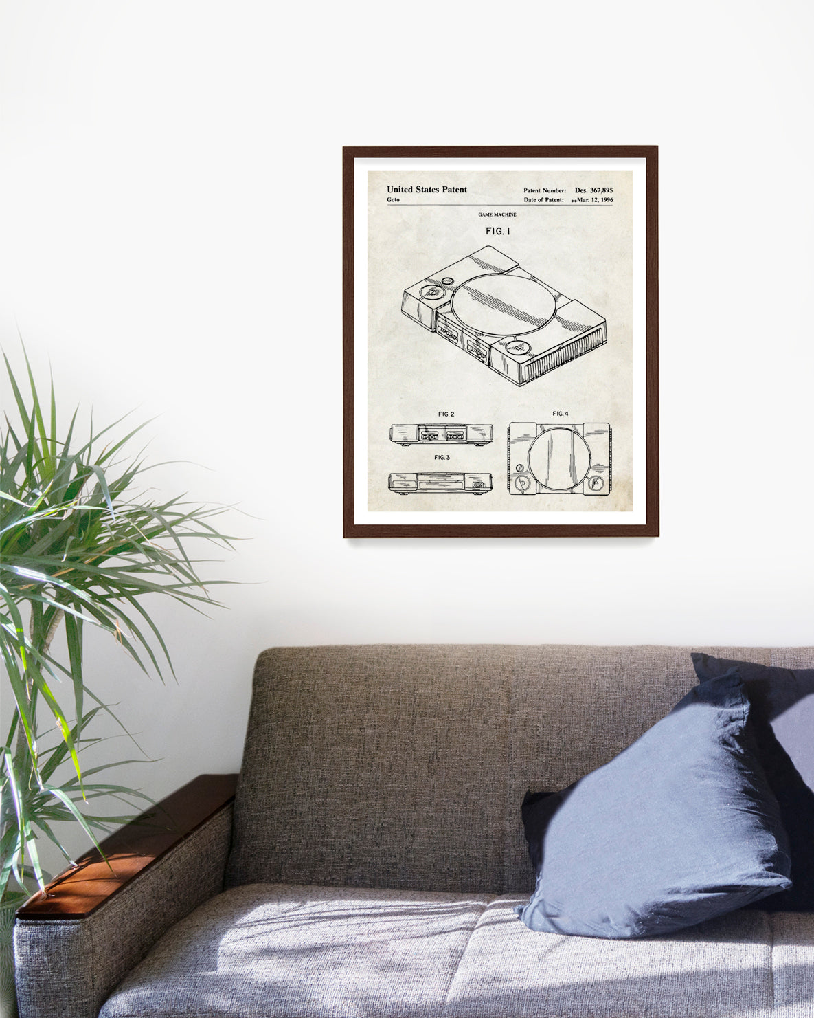 Playstation Console Patent Poster, Video Game Wall Art