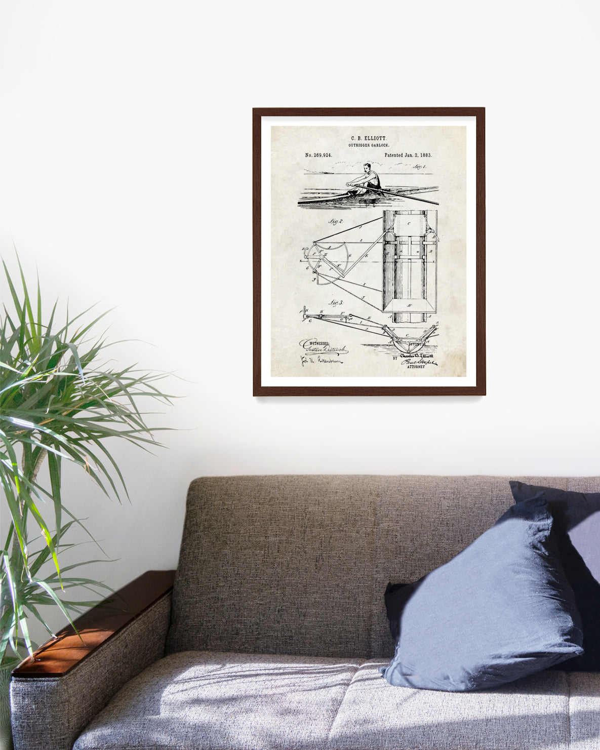 Crew Rowing Patent Poster, Sculling Wall Art