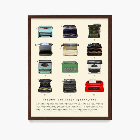 Writers and their Typewriters Poster, Literary Wall Art