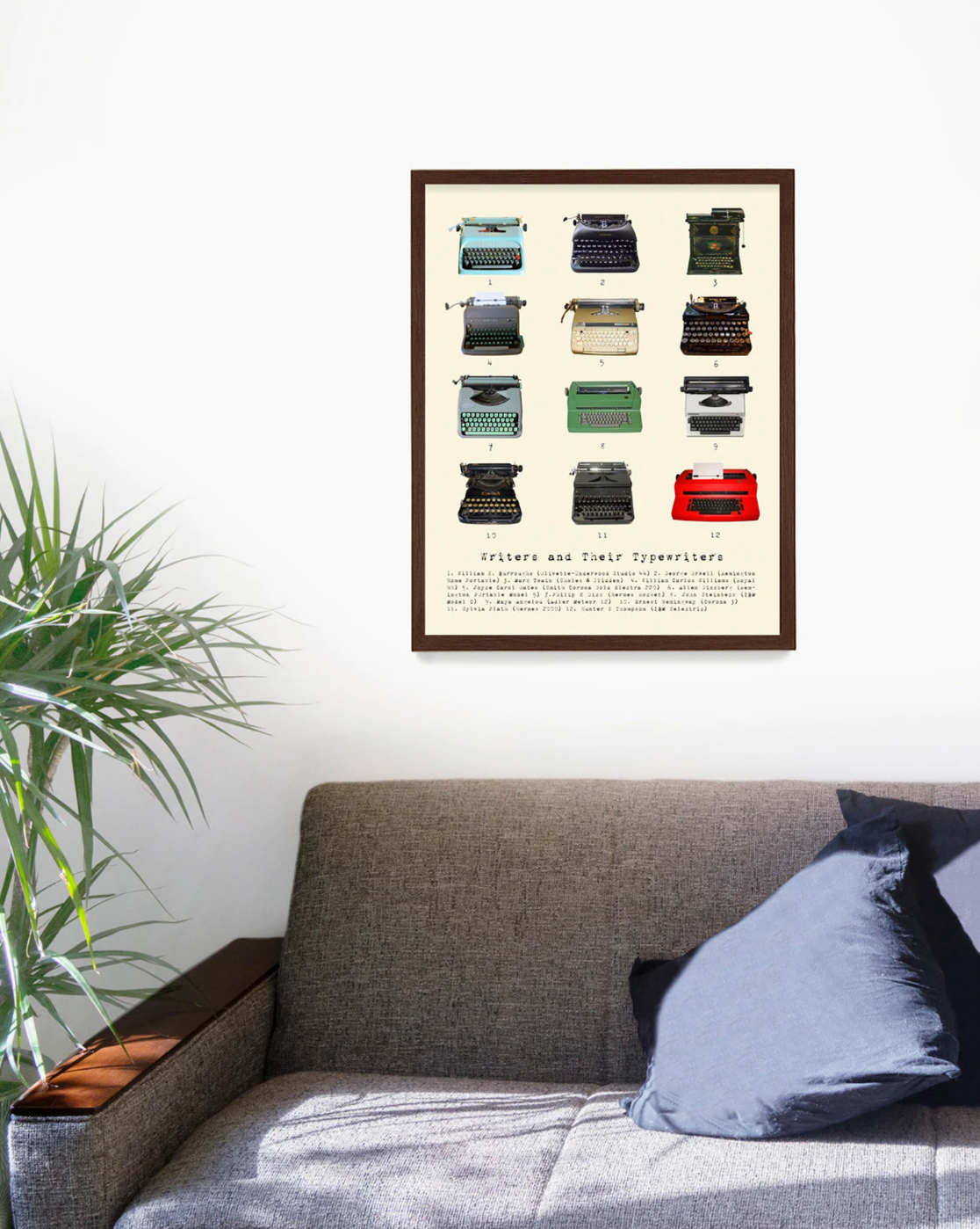 Writers and their Typewriters Poster, Literary Wall Art