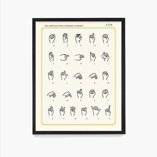 American Sign Language Poster, ASL Wall Art, Classroom Decor