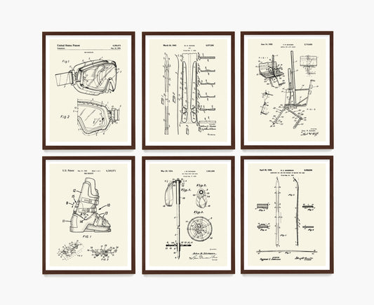 Ski Patent Wall Art, Skiing Poster, Skiing Gift