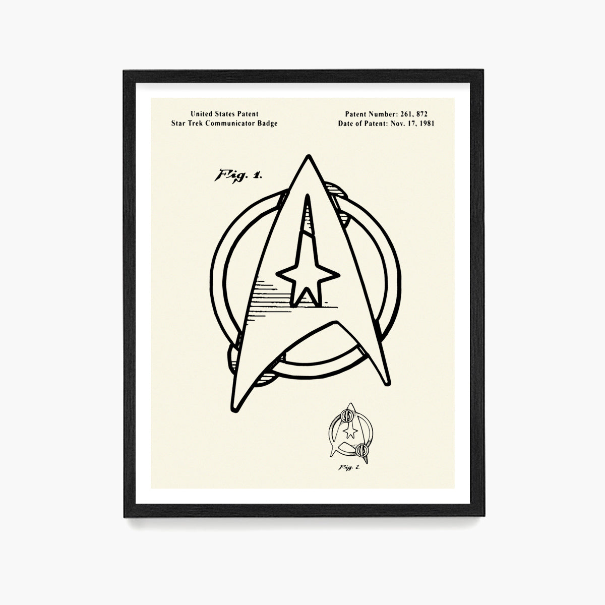 Star Trek Badge Patent Poster, Star Trek Wall Art