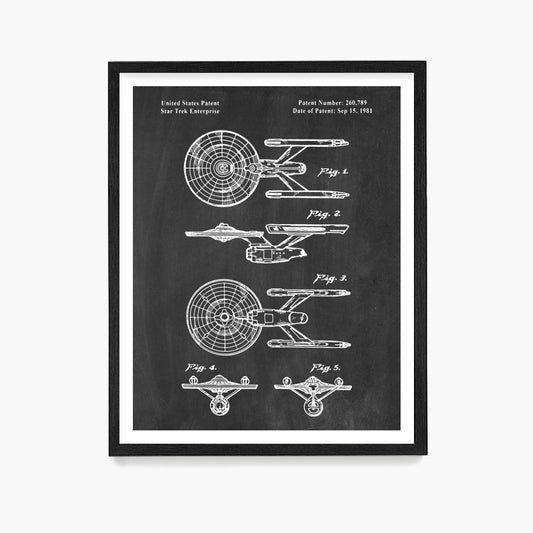 Star Trek Enterprise Patent Poster, Star Trek Wall Art