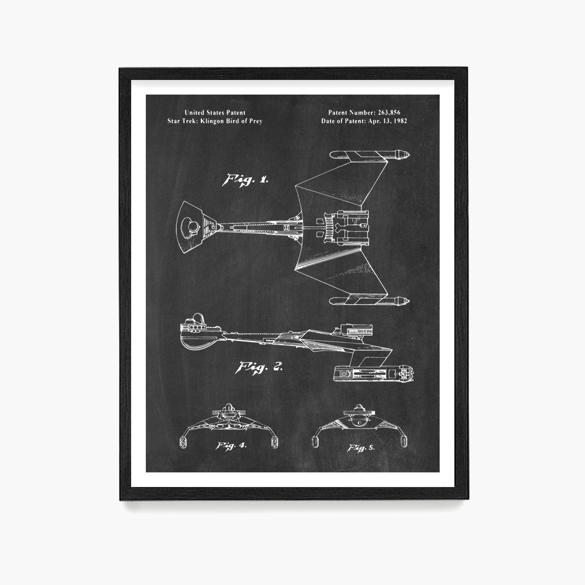 Star Trek Klingon Ship Patent Poster, Star Trek Wall Art