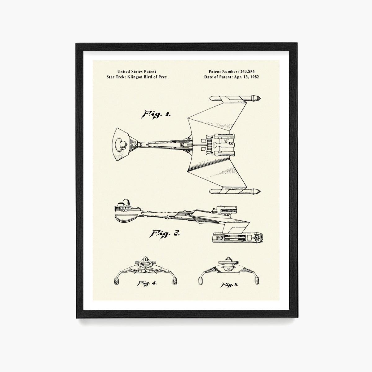 Star Trek Klingon Ship Patent Poster, Star Trek Wall Art