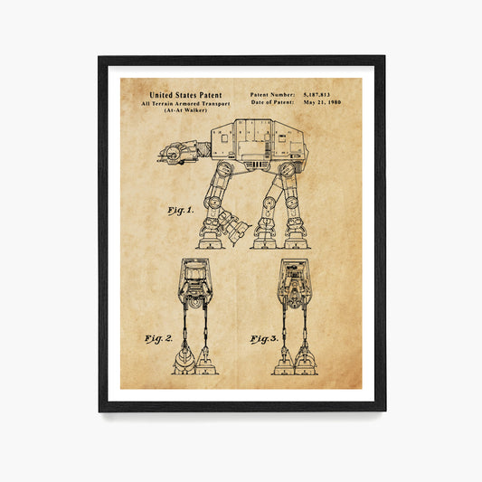At At Patent Poster, Star Wars Patent Wall Art