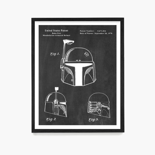 Star Wars Boba Fett Patent Poster, Star Wars Mandalorian Patent Wall Art