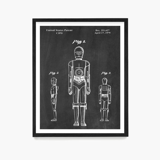 C3PO Patent Poster, Star Wars Patent Wall Art