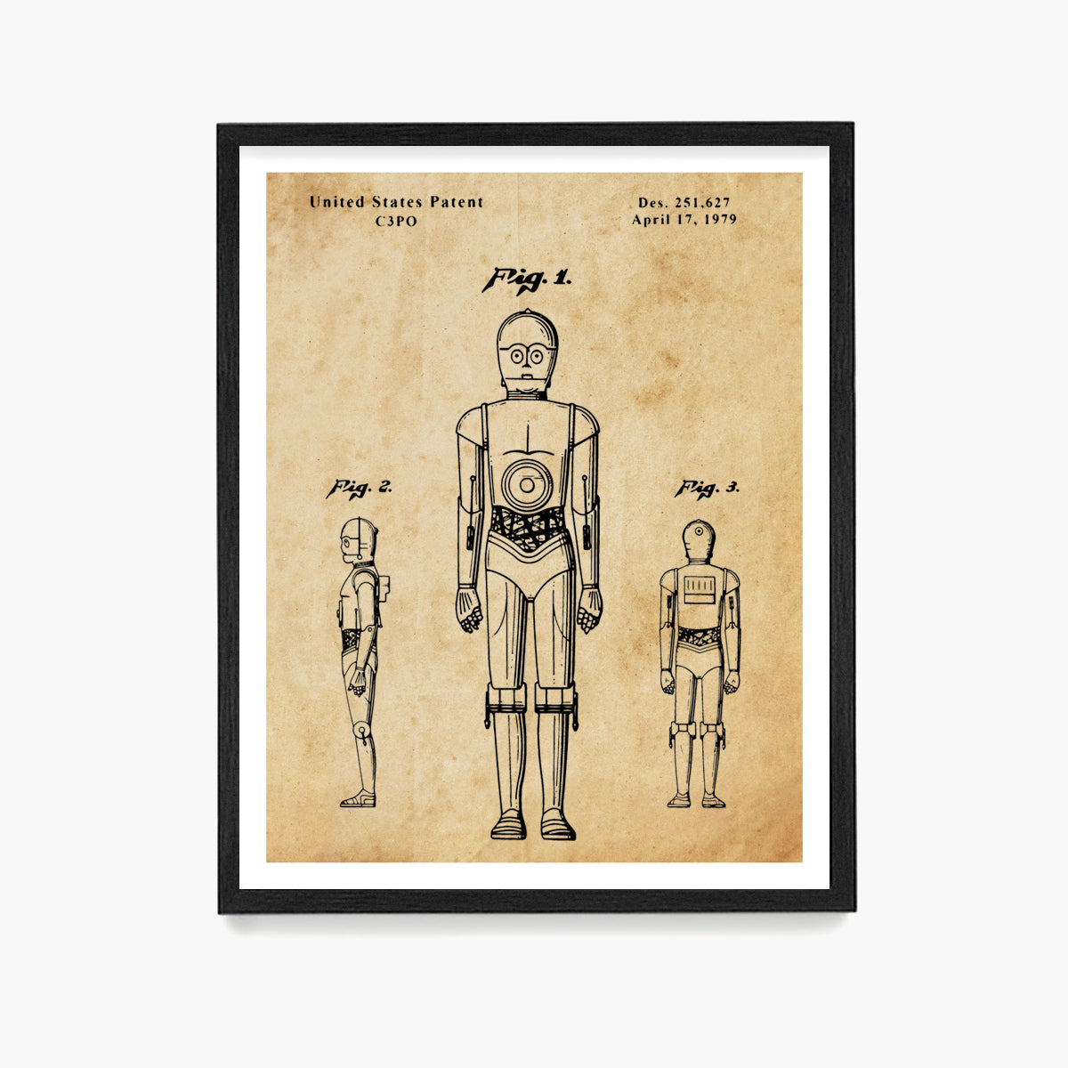 C3PO Patent Poster, Star Wars Patent Wall Art