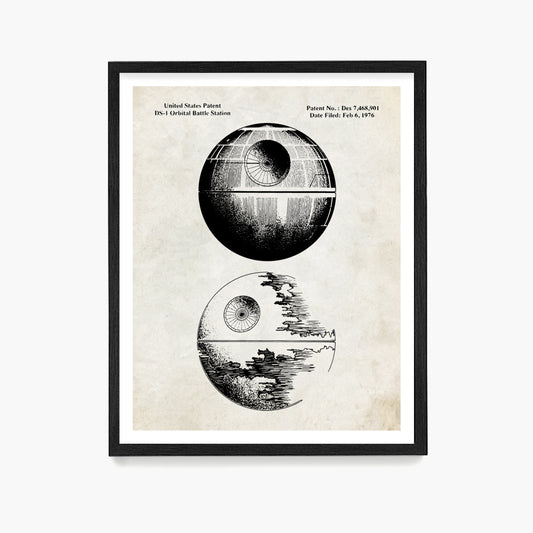Death Star Patent Poster, Star Wars Patent Wall Art