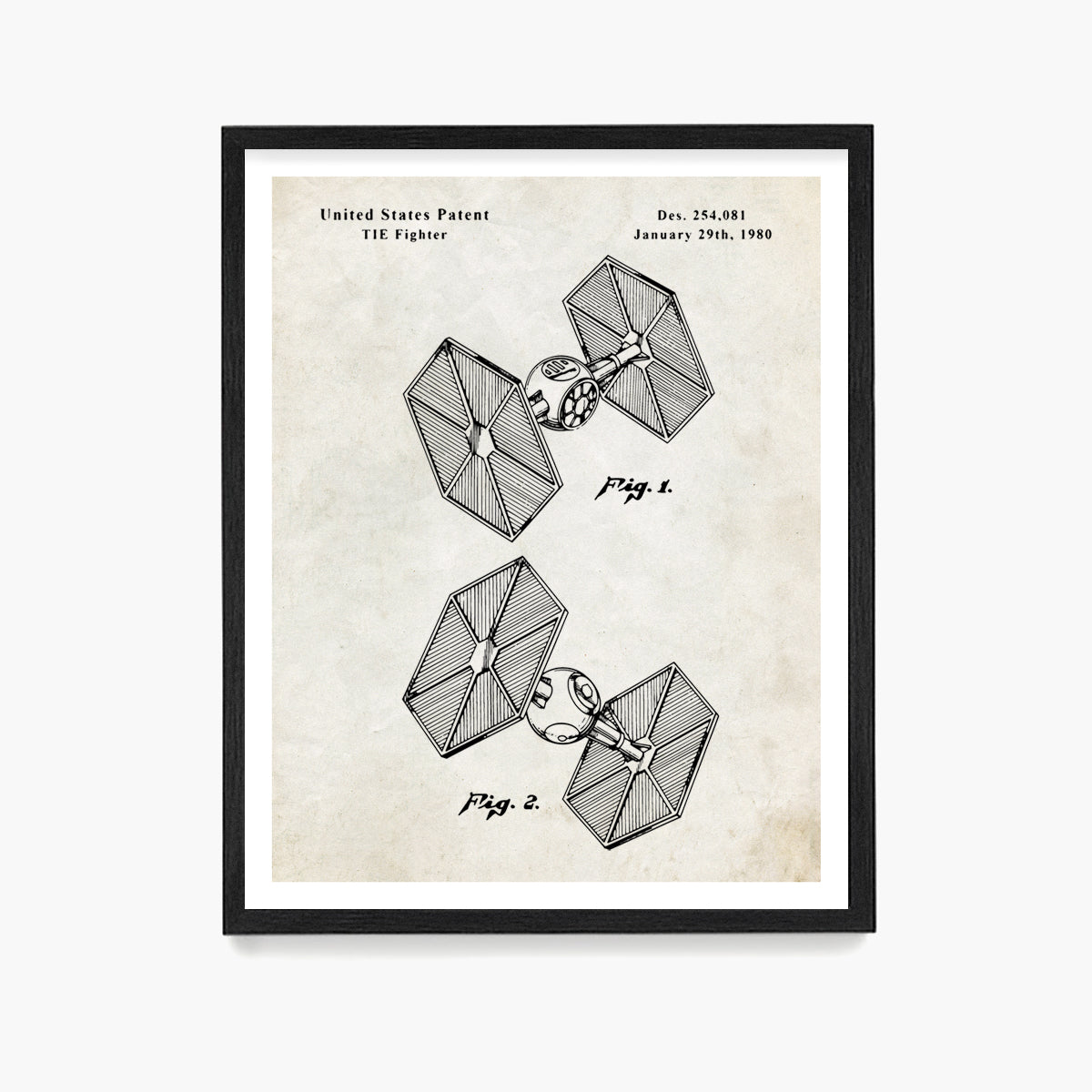 Tie Fighter Patent Poster, Star Wars Patent Wall Art