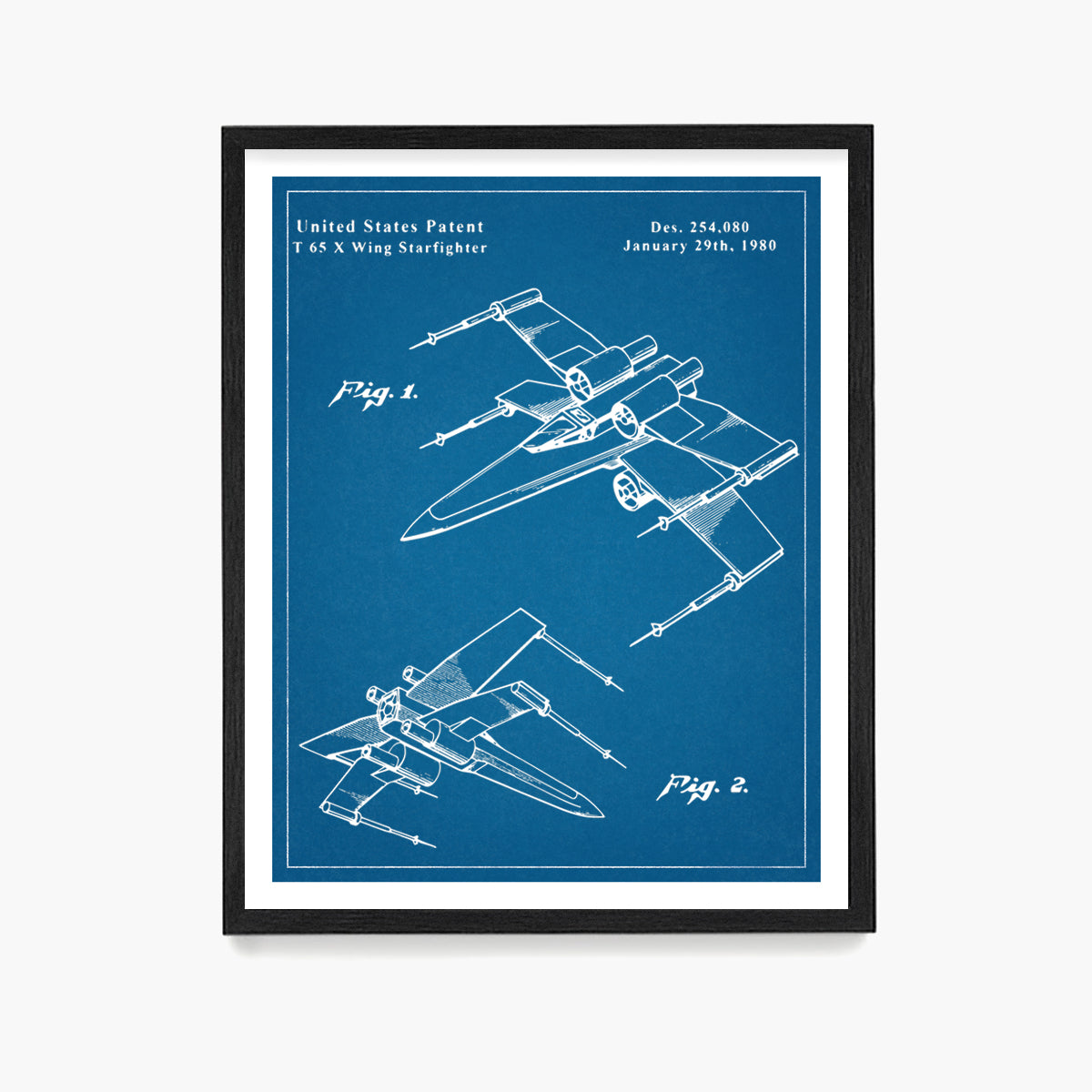 X Wing Patent Poster, Star Wars Patent Wall Art