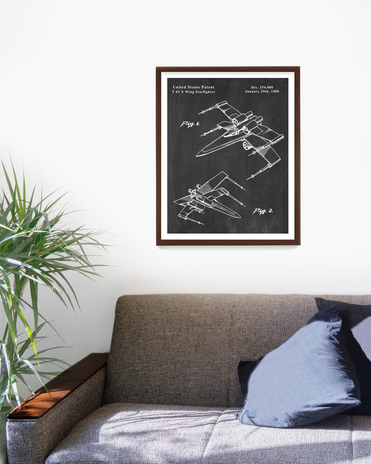 X Wing Patent Poster, Star Wars Patent Wall Art