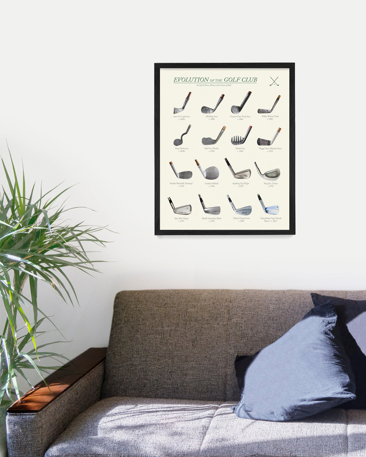 Golf Poster, Evolution of the Golf Club, Golf Wall Art