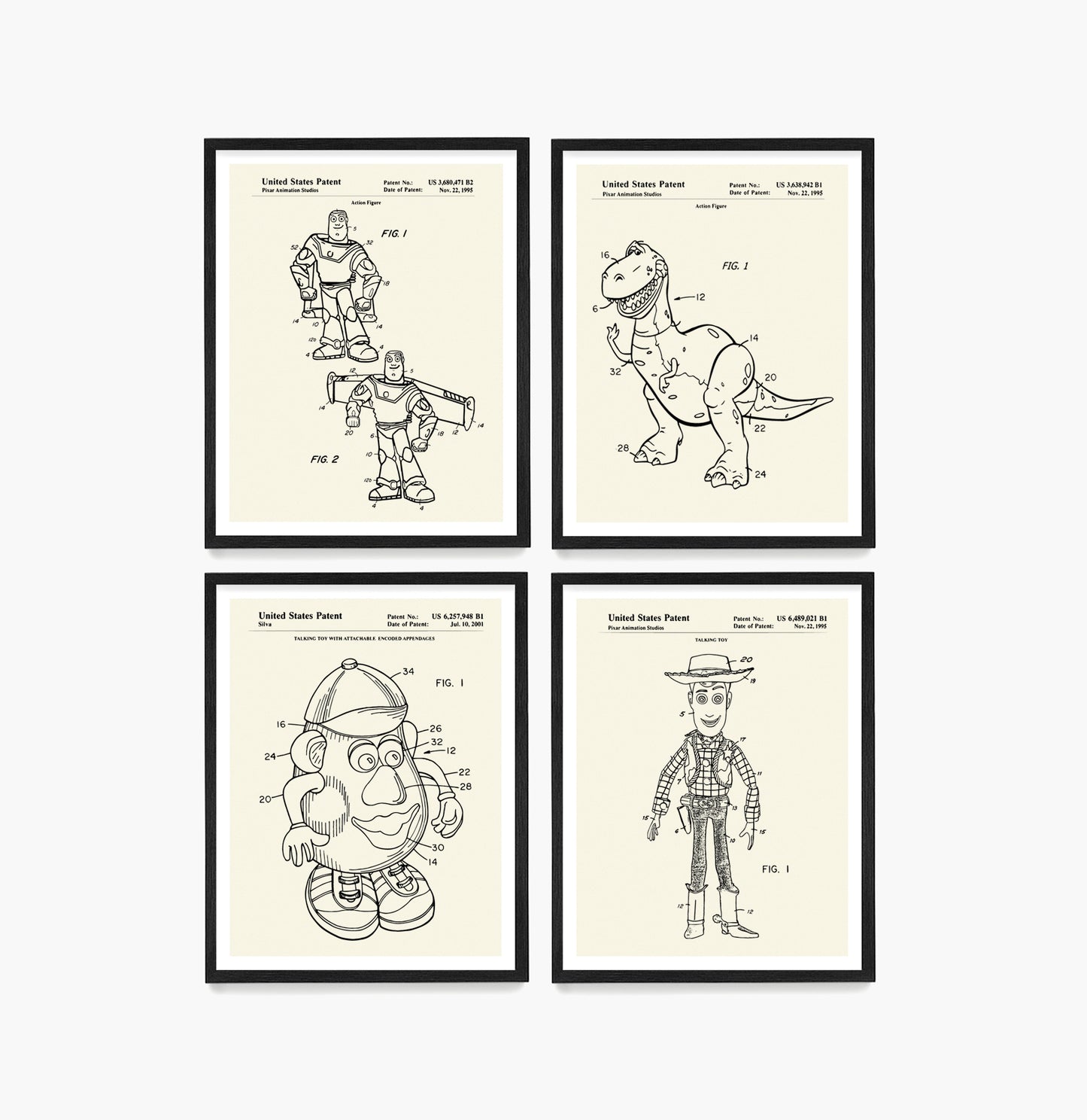 Toy Story Patent Wall Art, Toy Story Posters