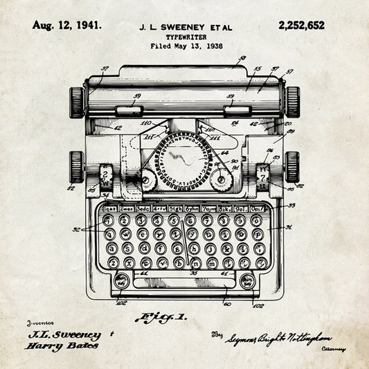 Typewriter Patent Print License - DAC