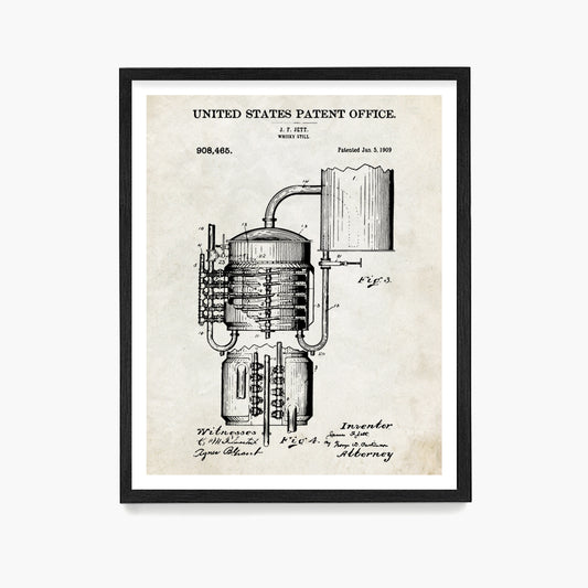 Whiskey Still Patent Poster, Kitchen Wall Art