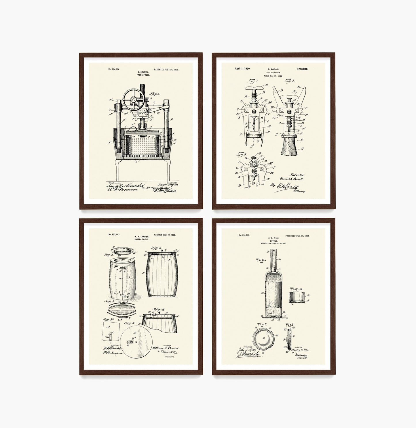 Wine Patent Wall Art, Wine Kitchen Poster, Kitchen Decor