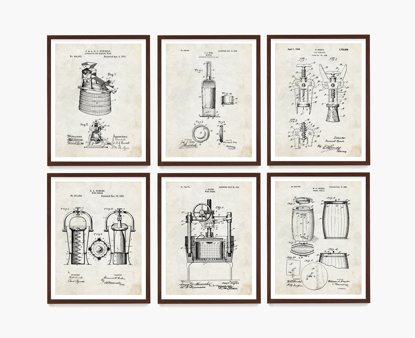 Wine Patent Wall Art, Wine Decor, Kitchen Poster