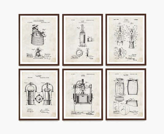 Wine Patent Wall Art, Wine Decor, Kitchen Poster