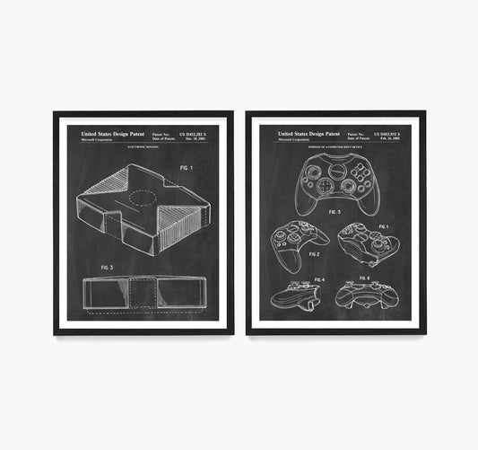 Xbox Video Game Patent Wall Art, Video Game Console Controller Poster